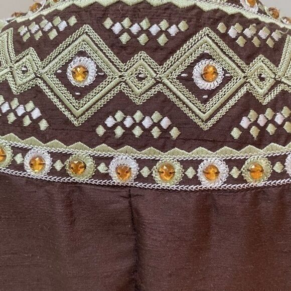 Victor Costa silk jacket embellished size 8 - Picture 7 of 8